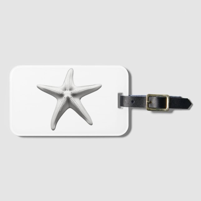 Black and White Starfish Bagagebricka (Framsida horisontal)