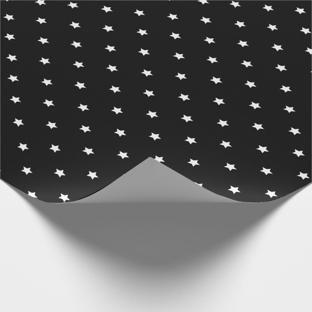 Black and White Stars Polka Dot Mönster Presentpapper (Hörn)