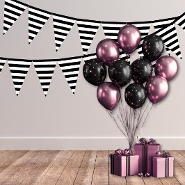 Black And White Stripe Bunting Banner Vimplar