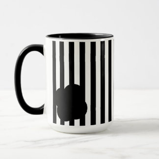 Black and White Stripe Two-Tone Mug Mugg