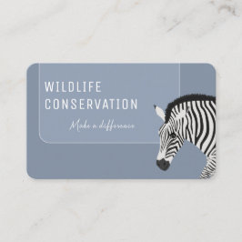 Black and White Stripe Zebra Blue Visitkort