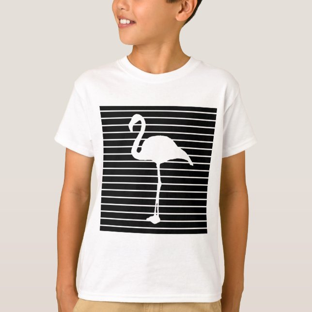 Black and White Striped Flamingo Tröja (Framsida)