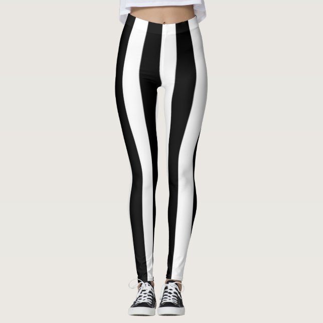 Black  and white stripes  flip flops leggings (Framsida)