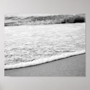 Black and White Summer Sand Poster
