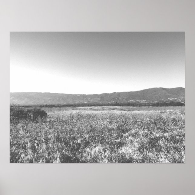 Black and White Sunny Fält Santa Barbara Cali Poster (Framsidan)
