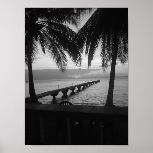 Black and White Sunset i Dominica Poster (Framsidan)