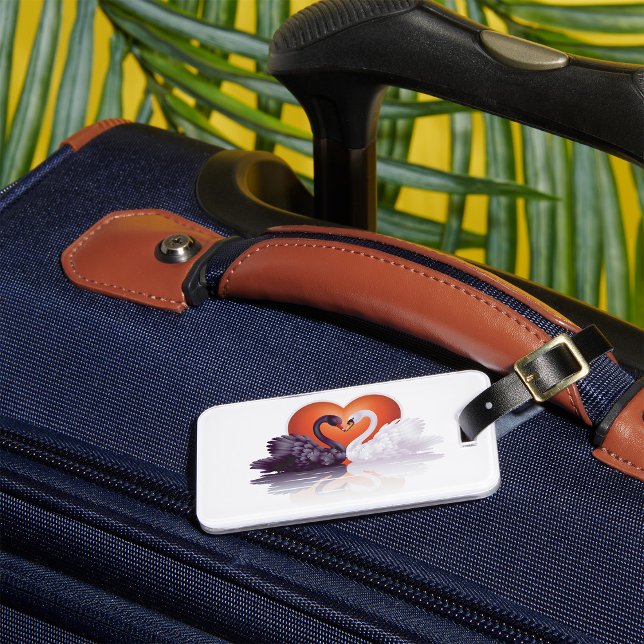 Black and White Svanar Bagagebricka (Skapare uppladdad)