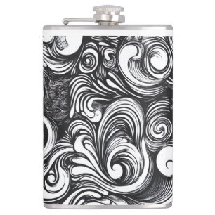 Black and White Swirl Mönster Fickplunta
