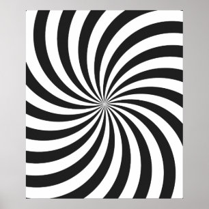 Black and White Swirl Mönster Poster