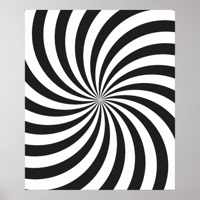 Black and White Swirl Mönster Poster (Framsidan)