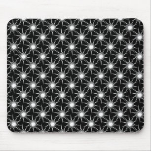 Black and White Swirling Sol Mousepad Musmatta