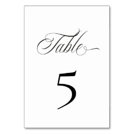 Black and White Table Number Card Bordsnummer