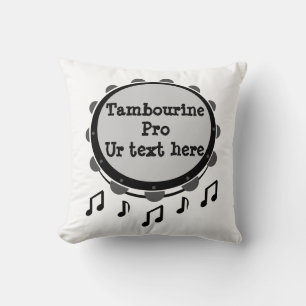 Black and White Tambourine Kudde