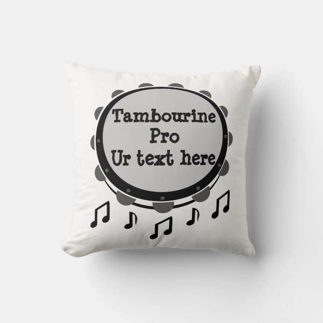 Black and White Tambourine Kudde (Framsida)
