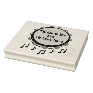 Black and White Tambourine Stämpel