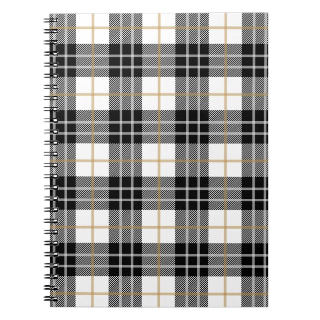 Black and White Tartan Play Anteckningsbok (Framsidan)