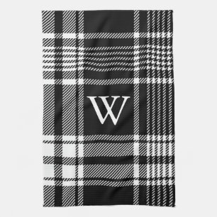 Black and White Tartan Play Kökshandduk
