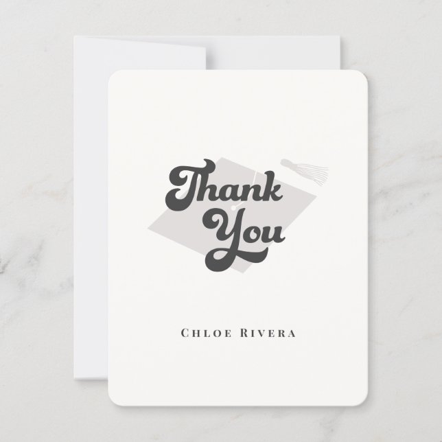 Black and White Tassel Thank You Card Tack Kort (Framsida)