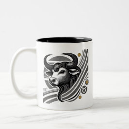 Black and White Taurus Zodiac Coffee Mugg