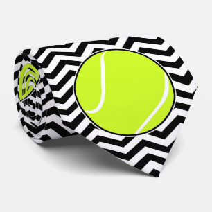Black and White Tennis Player eller Coach Neck Tie Slips