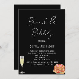 Black and White Tie Pancake Brunch & Bubly Invita Inbjudningar