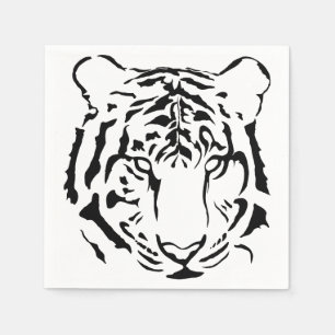 Black and White Tiger Cocktail Napkins Pappersservett