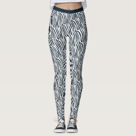 Black and White Tiger Rand Mönster Gym Fitness Leggings