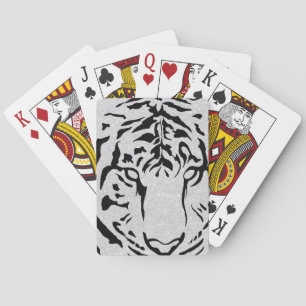 Black and White Tiger Silhouette Casinokort