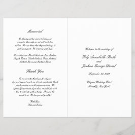Black and White Timeless Budget Wedding Program
