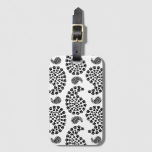 Black and White Tiny Paw Skriv ut Paisley Mönster Bagagebricka