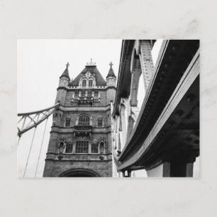 Black and White Torn Bridge Closeup, London Vykort
