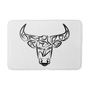 Black and White Tribal Bull / Ox Badrumsmatta