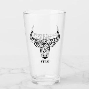 Black and White Tribal Bull / Ox Glaskopp