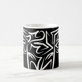 Black and White Tribal Bull / Ox Kaffemugg