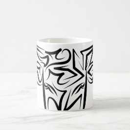 Black and White Tribal Bull / Ox Kaffemugg