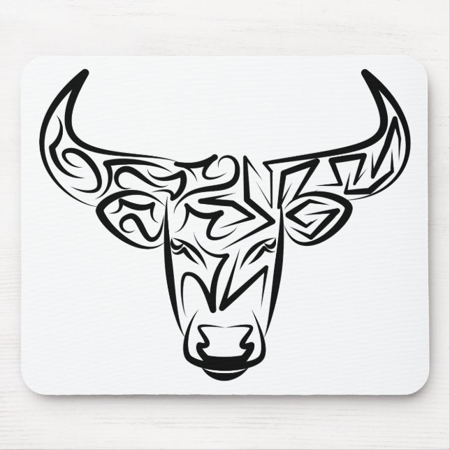 Black and White Tribal Bull / Ox Musmatta (Framsidan)