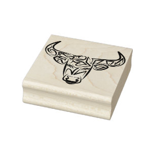 Black and White Tribal Bull / Ox Stämpel