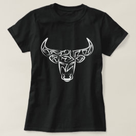 Black and White Tribal Bull / Ox T Shirt