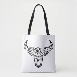 Black and White Tribal Bull / Ox Tygkasse