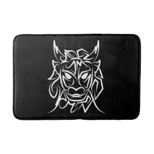 Black and White Tribal Dragon Badrumsmatta