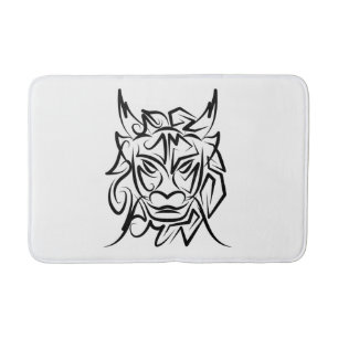 Black and White Tribal Dragon Badrumsmatta