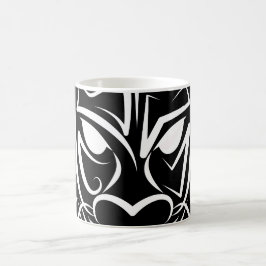 Black and White Tribal Dragon Kaffemugg