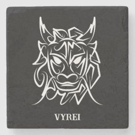 Black and White Tribal Dragon Stenunderlägg