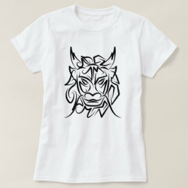 Black and White Tribal Dragon T Shirt