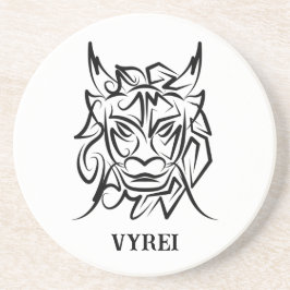 Black and White Tribal Dragon Underlägg