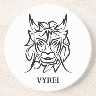 Black and White Tribal Dragon Underlägg