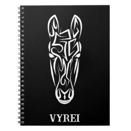 Black and White Tribal Horse Anteckningsbok