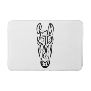 Black and White Tribal Horse Badrumsmatta