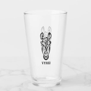 Black and White Tribal Horse Glaskopp