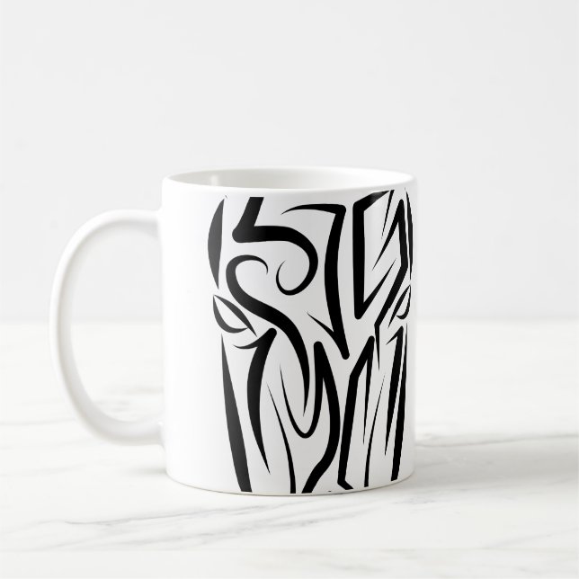 Black and White Tribal Horse Kaffemugg (Vänster)